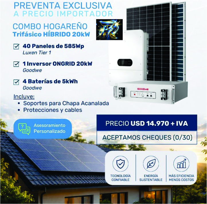 Combo Hogareño Trifásico HÍBRIDO 20kW